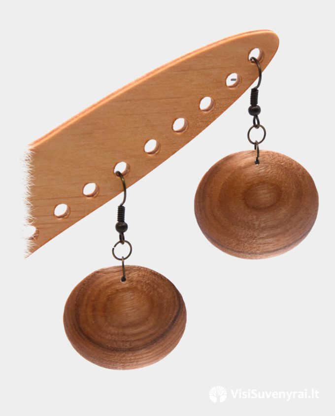 mediniai auskarai papuošalai iš ąžuolo medienos dovanos internetu moterims